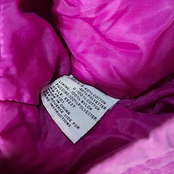 Women's Small Current Seen Vintage "Barbie" Quilted Magenta/Fuschia Winter Coat - Picture 10 of 10